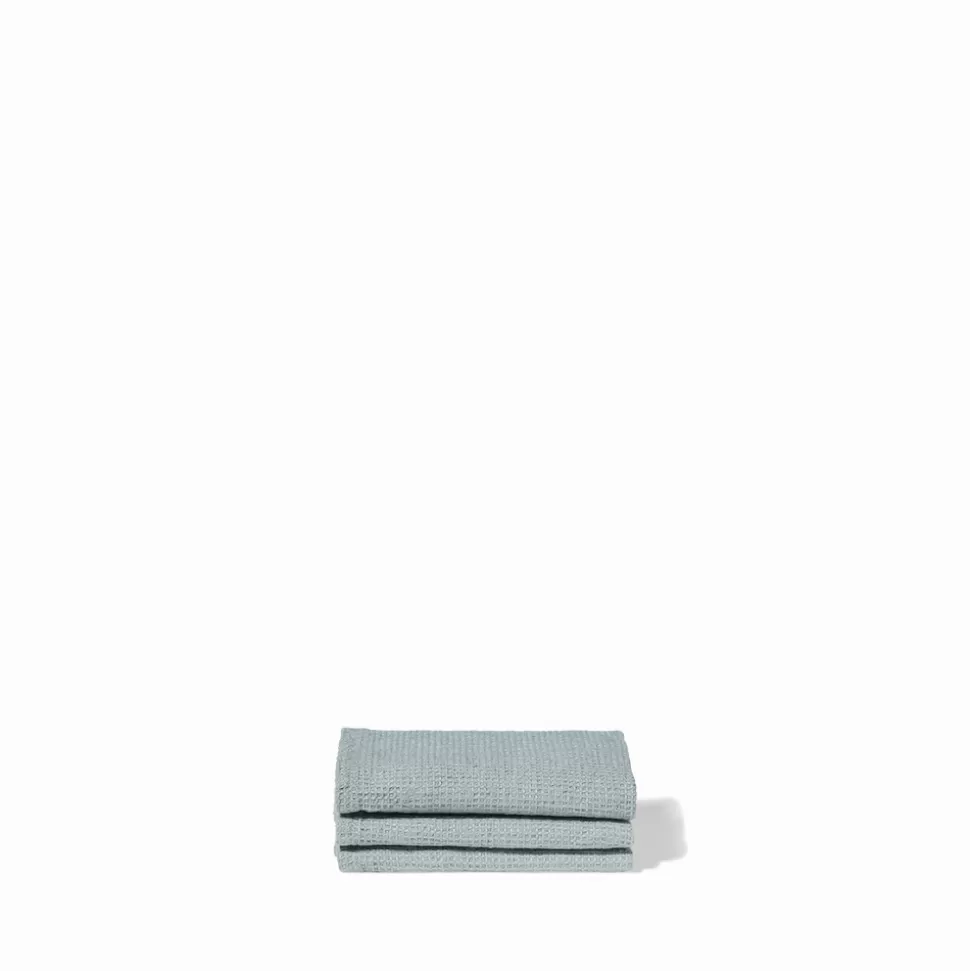 Serviette de bain invité en lin - Nid d'abeille - Gris Vésuve>Merci Paris Fashion