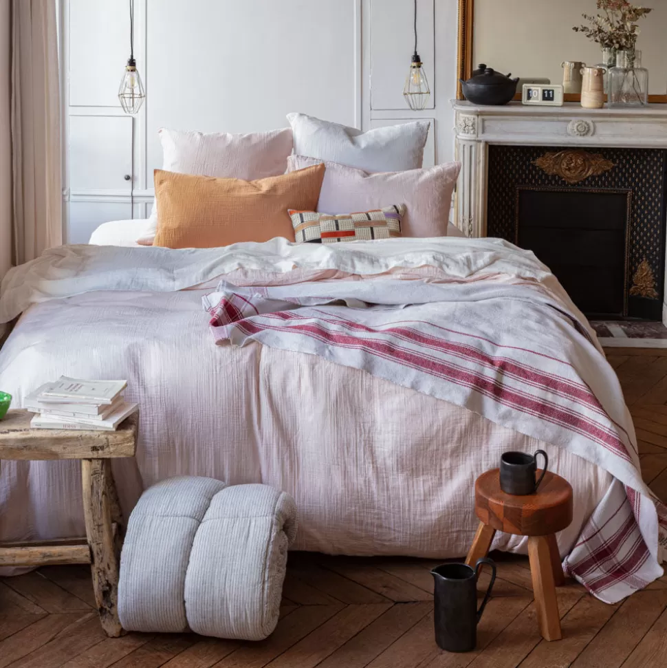 Taie d'oreiller en gaze de coton - Rose de Bagatelle>Merci Paris Online