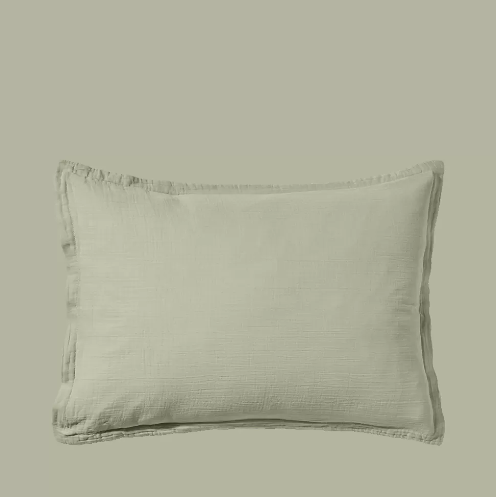 Taie d'oreiller en gaze de coton - Vert 77 Rue de Varenne>Merci Paris Cheap