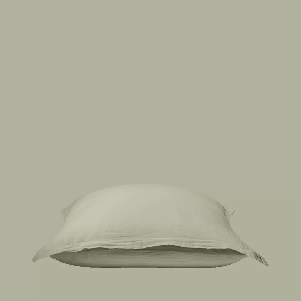 Taie d'oreiller en gaze de coton - Vert 77 Rue de Varenne>Merci Paris Cheap