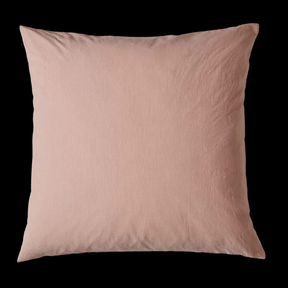 Taie d'oreiller en percale de coton - Rayures Rouge Ocre>Merci Paris Outlet