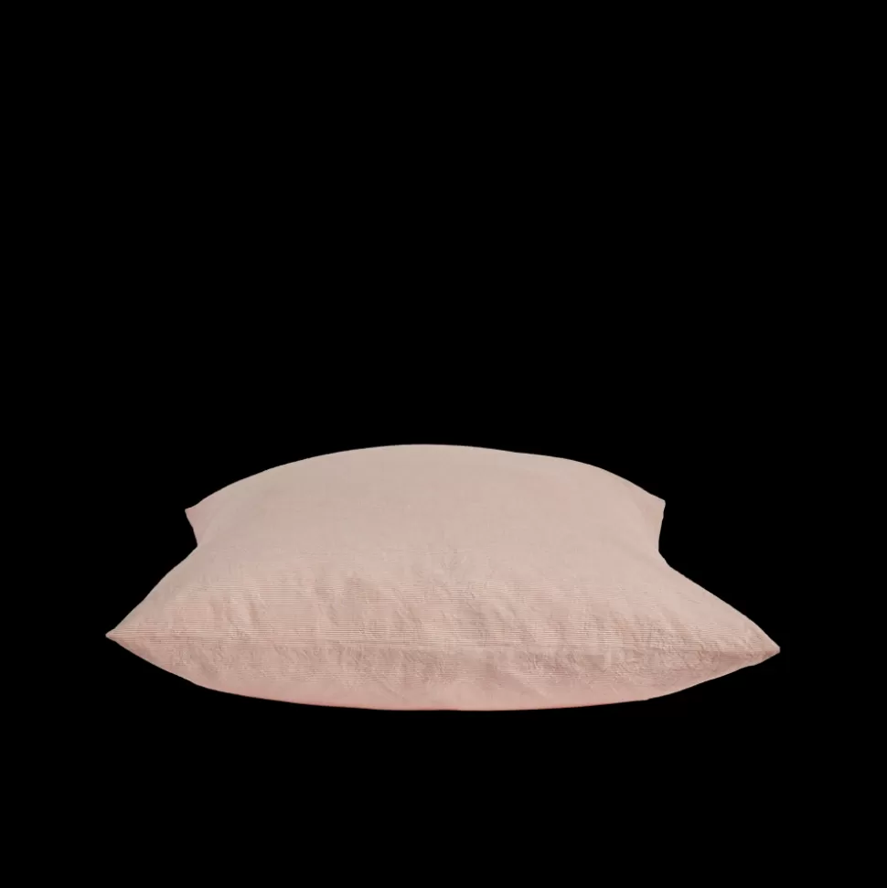 Taie d'oreiller en percale de coton - Rayures Rouge Ocre>Merci Paris Outlet