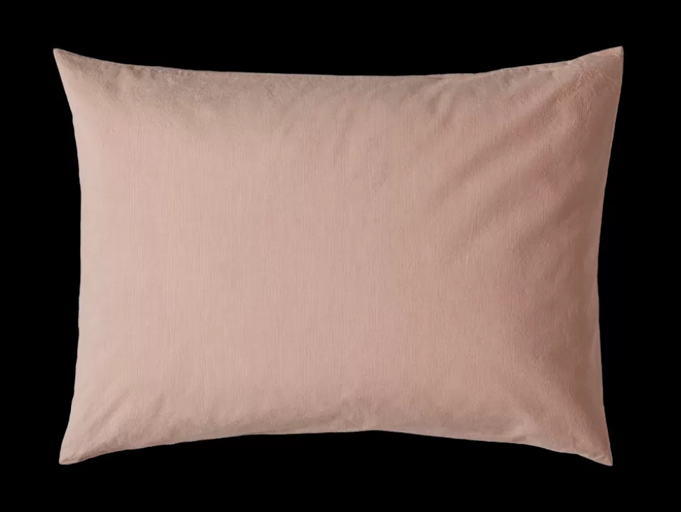 Taie d'oreiller en percale de coton - Rayures Rouge Ocre>Merci Paris Outlet