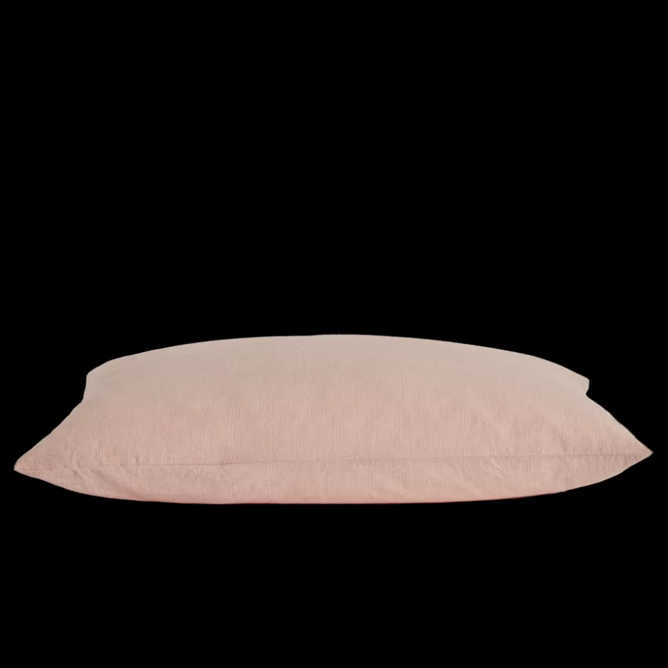 Taie d'oreiller en percale de coton - Rayures Rouge Ocre>Merci Paris Outlet