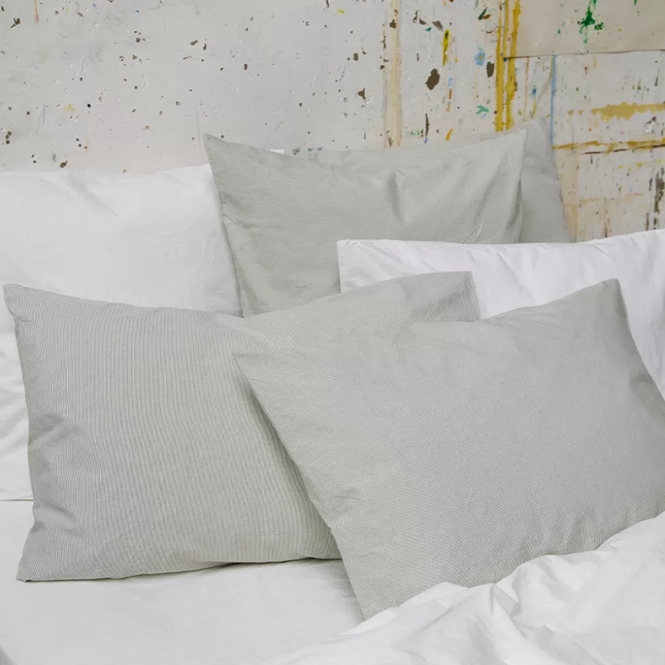 Taie d'oreiller en percale de coton - Rayures Vert Camouflage>Merci Paris Best