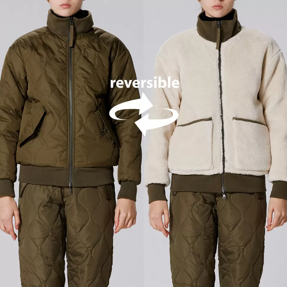 Taion - Veste Military Reversible Down - Vert/Blanc>Merci Paris New