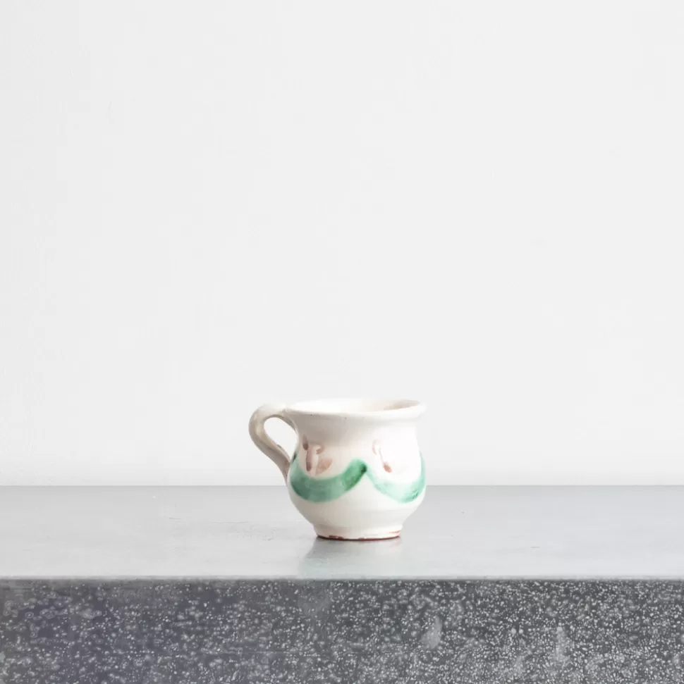 Tasse et soucoupe peinte à la main - Vert>Merci Paris Shop